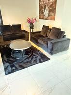 Luxe Alvana Banken Set - 2 & 2,5 zits - Zwart Velours, Huis en Inrichting, Banken | Bankstellen, 100 tot 125 cm, Ophalen of Verzenden