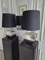 2 tafellampen schemerlampen nachtlampen chroom zwart kap, Huis en Inrichting, 50 tot 75 cm, Eichholtz richmond Eric kuster stijl Light living colmore