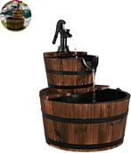 Houten Vaten Waterornament met Pomp - Weinig Gebruikt, Tuin en Terras, Ophalen of Verzenden, Zo goed als nieuw, Waterornament