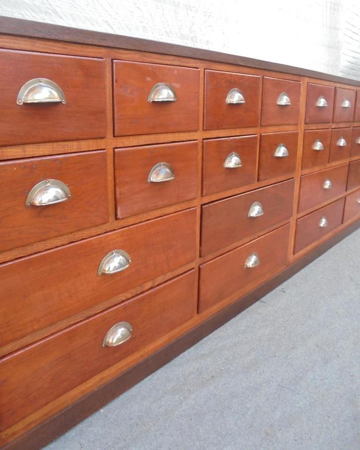 Mooie ladekast winkelkast apothekerskast, Antiek en Kunst, Curiosa en Brocante, Ophalen of Verzenden