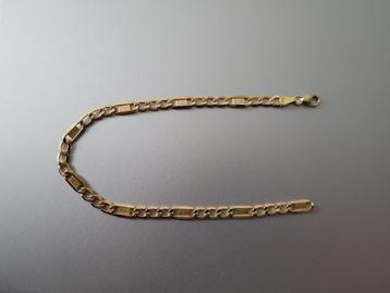 Moderne 14-karaats gouden Figaro armband [585] beschikbaar voor biedingen