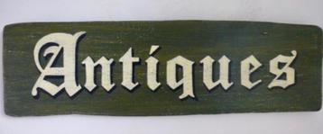 Handgeschilderd houten reclamebord/Antiques/antiek/vintage beschikbaar voor biedingen