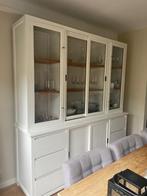 Mooie witte buffetkast, Huis en Inrichting, Kasten | Buffetkasten, Ophalen, Gebruikt, 200 cm of meer, Teakhout