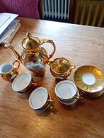 22 karaats gouden mokkaservies 15 delig met stempel, Antiek en Kunst, Antiek | Keramiek en Aardewerk, Ophalen of Verzenden