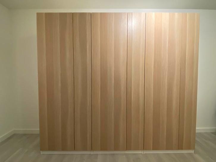 3-Delige Ikea Pax kast - 225x58x201 - wit / eik, Huis en Inrichting, Kasten | Kledingkasten, Zo goed als nieuw, 200 cm of meer