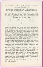 Petrus W. Vollenberg 1912 Geldrop + 1963 Geldrop, 50 jaar, Verzenden, Bidprentje
