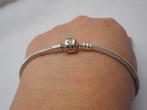 Pandora zilveren armband met bol slot 19 cm nr.240, Verzenden, Zo goed als nieuw, Zilver, Zilver