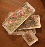 retro vintage Mebel melamine dienblad bloemen made in Italy, Ophalen of Verzenden, Gebruikt, Rechthoekig, Kunststof