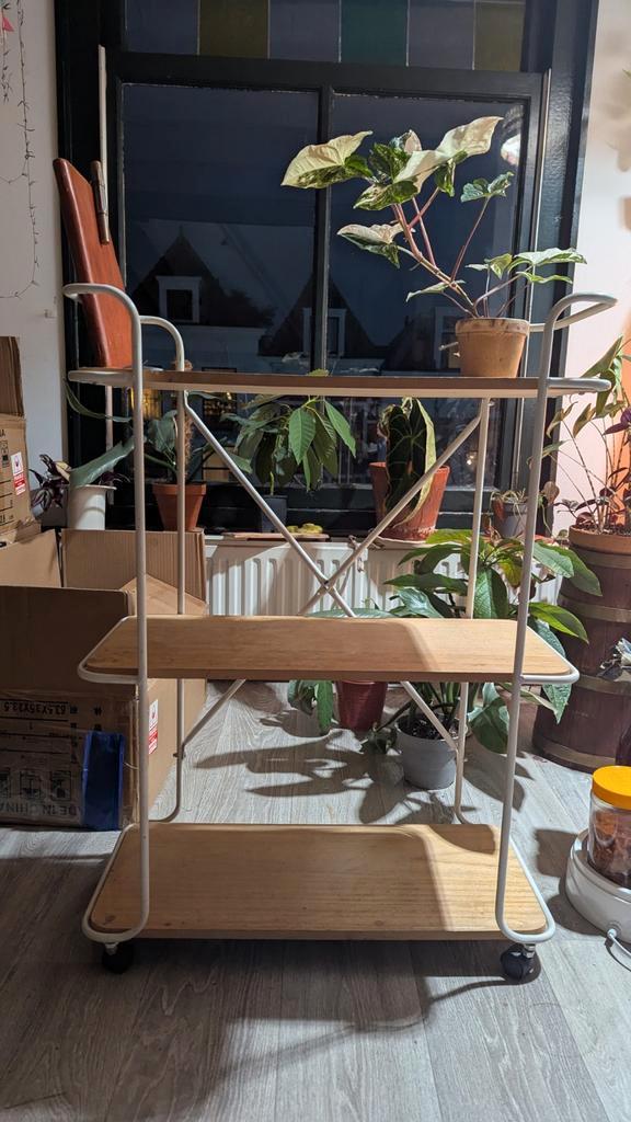 Witte Houten Stellingkast - White wooden shelf (82x61 cm), Huis en Inrichting, Stoelen, Zo goed als nieuw, Eén, Hout, Wit, Ophalen