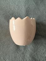 Roze Ei-vormige keramieken plantenpot - Unieke vorm, Gebruikt, Binnen, Ophalen of Verzenden, Overige vormen