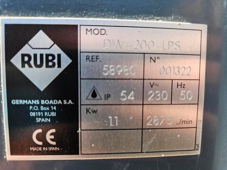Rubi DW-200-LPS, Doe-het-zelf en Verbouw, Gereedschap | Zaagmachines, Gebruikt, Ophalen