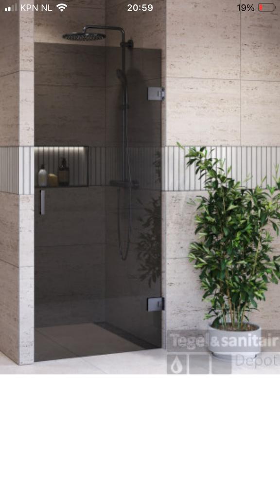 Nieuwe douchewand met getint nanoglas, Ophalen, Nieuw