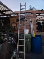 Rvs ladder dubbel, Doe-het-zelf en Verbouw, Ladders en Trappen, Gebruikt, Ophalen of Verzenden, Ladder, Opvouwbaar of Inschuifbaar