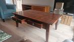 Houten salontafel met lades, Ophalen, Gebruikt, Vintage, Minder dan 50 cm