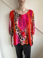 Only-M blouse top maat 40/42 roze oranje panterprint voile, Kleding | Dames, Maat 38/40 (M), OnlyM, Ophalen of Verzenden, Zo goed als nieuw