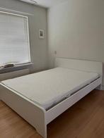 IKEA Askvoll bed met Abygda matras, Ophalen, Wit, Tweepersoons, Zo goed als nieuw