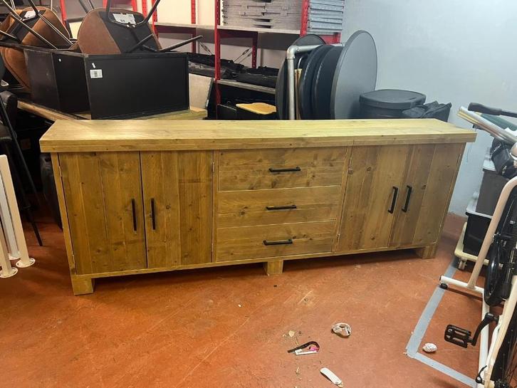 Handgemaakte dressoir kast, Huis en Inrichting, Kasten | Dressoirs, Zo goed als nieuw, 200 cm of meer, 25 tot 50 cm, Met lade(s)