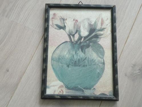 Vintage houten lijstje met prentje, Antiek en Kunst, Curiosa en Brocante, Ophalen of Verzenden