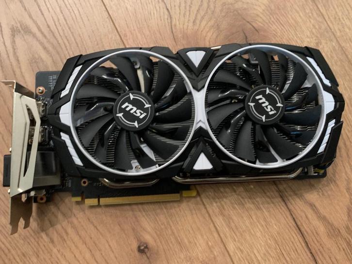 MSI GTX 1060 ARMOR 6GB, Computers en Software, Videokaarten, Zo goed als nieuw, Nvidia, PCI-Express 3.0, GDDR5, HDMI, DisplayPort