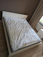 Ikea Malm bed 160x200 met VALEVÁG pocketvering matras+topper, Ophalen, Gebruikt, Wit, Tweepersoons