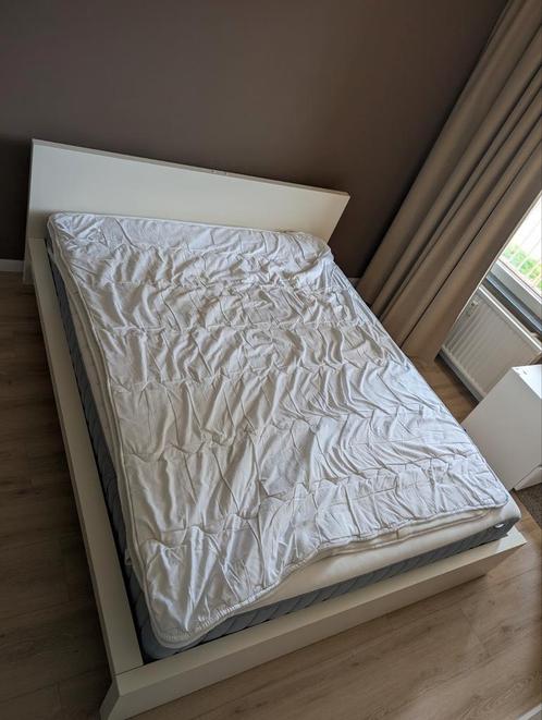 Ikea Malm bed 160x200 met VALEVÁG pocketvering matras+topper, Huis en Inrichting, Slaapkamer | Bedden, Gebruikt, Tweepersoons