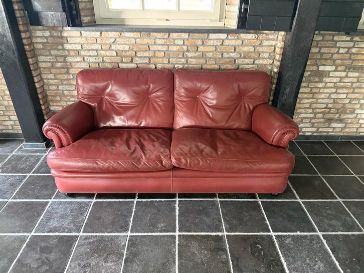 Poltrona Frau 2-zits bank - Tijdloos roze, Huis en Inrichting, Banken | Bankstellen, Gebruikt, Rechte bank, Tweepersoons, 150 tot 200 cm