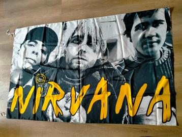 Kurt Cobain Nirvana grunge muziek vintage rock vlag RARE 2 beschikbaar voor biedingen
