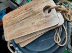 3 mangohouten serveerplanken, Ophalen, Zo goed als nieuw, Rond, Hout