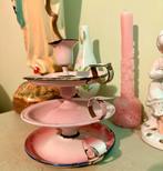 Roze Emaille Blaker - Sfeervolle Kaarsenhouder 3 stuks, Antiek en Kunst, Ophalen of Verzenden, Overige materialen