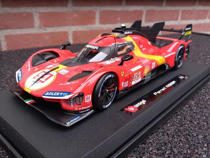 Ferrari 499P #51 winnaar 24h LeMans 2023, Hobby en Vrije tijd, Modelauto's | 1:18, Nieuw, Auto, Bburago, Ophalen of Verzenden