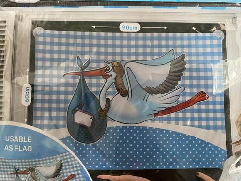 Nieuw: geboorte jongen window banner/ vlag, Hobby en Vrije tijd, Feestartikelen, Nieuw, Feestartikel, Geboorte of Huwelijk, Ophalen of Verzenden