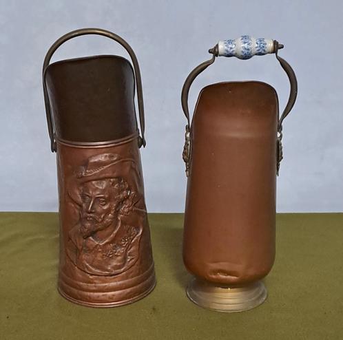 2 x rood koperen kolenkit / paraplubak totaal 2,6 kg, Huis en Inrichting, Woonaccessoires | Paraplubakken, Gebruikt, Overige materialen
