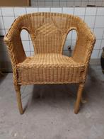 4 stapelbare rieten tuinstoelen in prima conditie, Ophalen, Gebruikt, Rotan, Stapelbaar