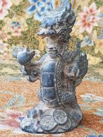 Mooi Chinees antiek brons beeldje van draak met geld 11,5 cm, Ophalen of Verzenden