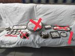 Grote collectie met antiek gentiaan porselein vernikkeld., Ophalen of Verzenden