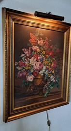 Geborduurd schilderij in prachtige klassieke lijst, Ophalen, Gebruikt, Schilderij, 75 tot 100 cm