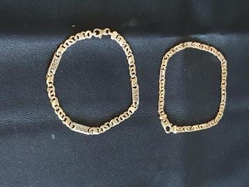2x 14 kr gouden armband 1x model vercase massief als nieuw beschikbaar voor biedingen