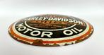 Harley Davidson genuine motor oil rond relief reclamebord, Verzamelen, Reclamebord, Info@deconoord.nl, Deco Noord, Nieuw