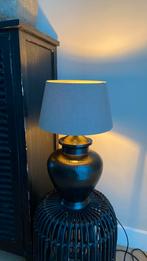 Tafellamp zwart met grijze lampenkap, Ophalen, Gebruikt, 50 tot 75 cm