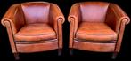 2 schapenleren Chesterfield club stoelen + BEZORGING GRATIS
