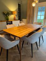 Massief Teak eettafel 180x90, Gebruikt, Verzenden, 50 tot 100 cm, Vijf personen of meer