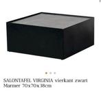 Salontafel Virginia Vierkant Zwart Marmer, Huis en Inrichting, Ophalen, Vierkant, 50 tot 100 cm, Zo goed als nieuw