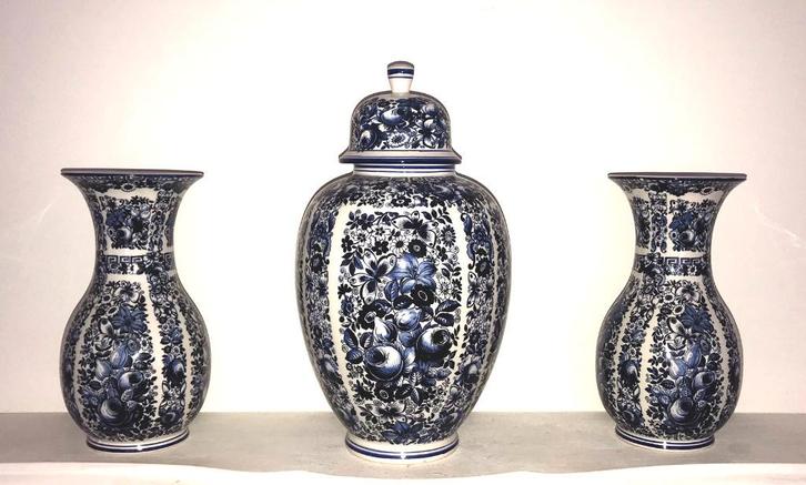 Antiek 3 Delig kaststel, Delfts aardewerk, Delfia, Antiek en Kunst, Antiek | Keramiek en Aardewerk, Ophalen of Verzenden