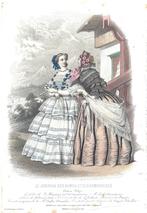 antieke mode gravures, Minder dan 50 cm, Gebruikt, Oorspronkelijke maker, Ophalen of Verzenden