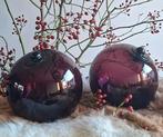 Glasballen burgundy Kerstbal 2 stuks  bal glas bordeaux, Diversen, Kerst, Ophalen of Verzenden, Nieuw