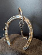 Zilveren hoefijzer met zweep., Antiek en Kunst, Ophalen of Verzenden