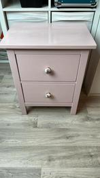 Hemnes nachtkastje roze met leuke knoppen, Gebruikt, Ophalen