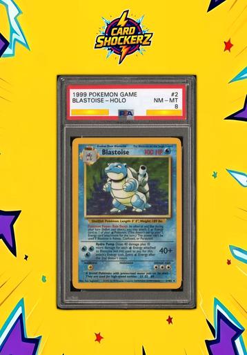 🟣 Blastoise #2 PSA 8 unlimited Pokémon 1999 Base Set! 🟣 beschikbaar voor biedingen