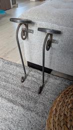 2 Massief ijzeren kaarsenstandaarden, Antiek en Kunst, Ophalen of Verzenden