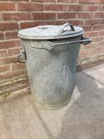 Zinken prullenbak / afvalemmer / afvalbak, Huis en Inrichting, Ophalen, Gebruikt, 40 liter of meer, Metaal